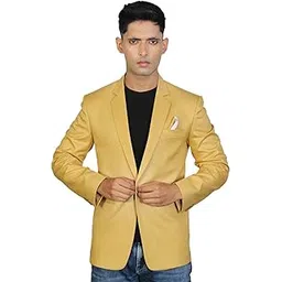 Men's Casual Slim One Button Solid Blazer Suit Jacket (40)-image-38