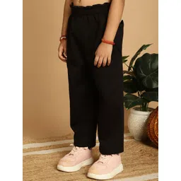 MINI & MING Girls Relaxed Low-Rise Easy Wash Pleated Trousers-picture-43