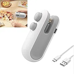 Mini Bag Sealer,Portable,Rechargeable Handheld Heat Vacuum Sealer,2 in 1 Sealer and Cutter, Portable Resealer Machine for Plastic Bags Food Storage Snacks Freshness，Magnetic attraction (White)-picture-12