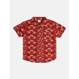 MINI KLUB Boys Abstract Printed Spread Collar Casual Shirt-picture-11