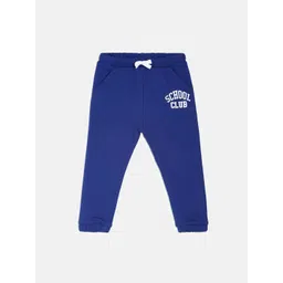 MINI KLUB Boys Blue Solid Straight-Fit Joggers-picture-27