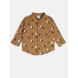 MINI KLUB Boys Conversational Printed Mandarin Collar Casual Pure Cotton Shirt-picture-24