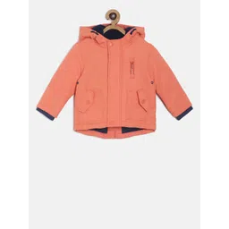 MINI KLUB Boys Coral Orange Solid Padded Jacket-picture-42