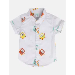 MINI KLUB Boys Floral Opaque Striped Casual Shirt-picture-29