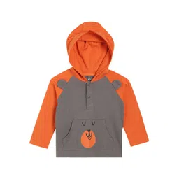 MINI KLUB Boys Graphic printed Hooded Raglan Sleeves Cotton T-shirt-picture-21