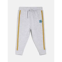 MINI KLUB Boys Grey Melange Solid Slim-Fit Joggers-picture-47