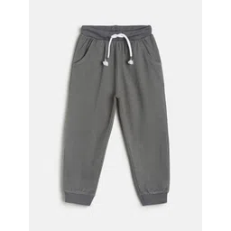 MINI KLUB Boys Grey Solid Regular Fit Joggers-picture-31