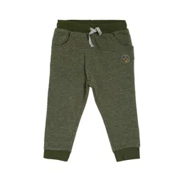 MINI KLUB Boys Olive Green Solid Slim-Fit Joggers-picture-20