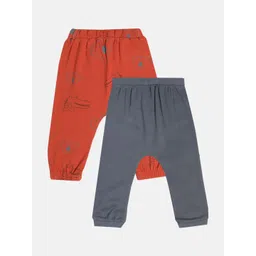 MINI KLUB Boys Pack Of 2 Animal Printed Jogger Cotton Trousers-picture-10