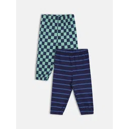 MINI KLUB Boys Pack Of 2 Checked Regular Fit Mid-Rise Cotton Trousers-picture-53