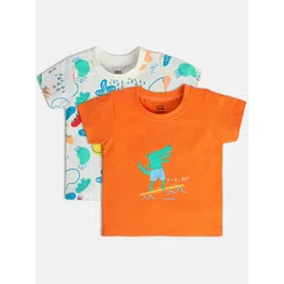 MINI KLUB Boys Pack Of 2 Graphic Printed Round Neck Cotton T-shirt-picture-42