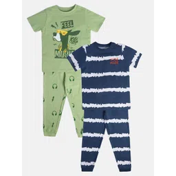 MINI KLUB Boys pack Of 2 Striped T-shirt with Trousers-picture-31