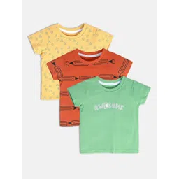 MINI KLUB Boys Pack Of 3 Graphic Printed Pure Cotton T-shirt-picture-33