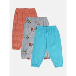 MINI KLUB Boys Pack Of 3 Mid-Rise Printed Pure Cotton Joggers-picture-42