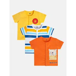 MINI KLUB Boys Pack Of 3 Printed Pure Cotton Basic Vests 26BBFV871-picture-38