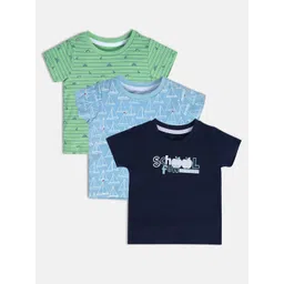MINI KLUB Boys Pack Of 3 Printed Pure Cotton T-shirt-picture-35