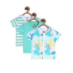 MINI KLUB Boys Pack Of 3 Printed Round Neck Cotton Vests-picture-19