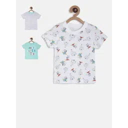 MINI KLUB Boys Pack of 3 Printed Round Neck Pure Cotton T-shirts-picture-36
