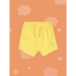 MINI KLUB Boys Pack Of 3 Yellow & Peach-Coloured Printed Pure Cotton Shorts-picture-35