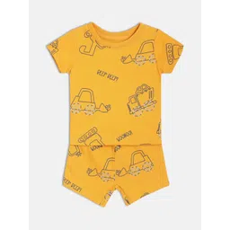 MINI KLUB Boys Printed Short Sleeves Pure Cotton T-Shirt With Shorts-picture-36