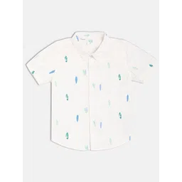 MINI KLUB Boys Spread Collar Conversational Printed Cotton Casual Shirt-picture-19