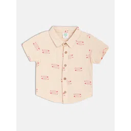 MINI KLUB Boys Spread Collar Conversational Printed Cotton Casual Shirt-picture-14