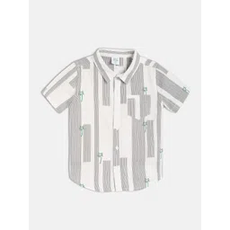 MINI KLUB Boys Spread Collar Floral Printed Cotton Casual Shirt-picture-20