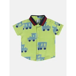 MINI KLUB Boys Spread Collar Graphic Printed Cotton Casual Shirt-picture-31