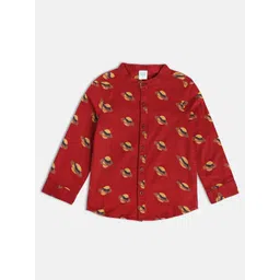 MINI KLUB Boys Standard Conversational Printed Band Collar Cotton Casual Shirt-picture-39