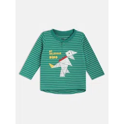 MINI KLUB Boys Striped Henley Neck Cotton T-shirt-picture-54