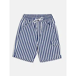 MINI KLUB Boys Striped Mid Rise Pure Cotton Cargo Shorts-picture-34