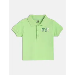 MINI KLUB Boys Typography Printed Polo Collar Pure Cotton T-shirt-picture-32