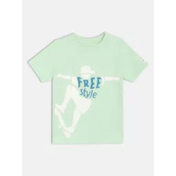 MINI KLUB Boys Typography Printed Pure Cotton Applique T-shirt-picture-26