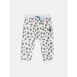 MINI KLUB Boys White Printed Slim Fit Joggers-picture-52