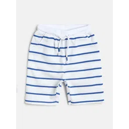 MINI KLUB Boys White& Blue Striped Regular Shorts-picture-57