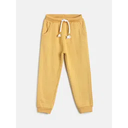 MINI KLUB Boys Yellow Solid Cotton Joggers-picture-20