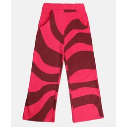 MINI KLUB Cotton Abstract Printed Pant - Maroon-picture-21