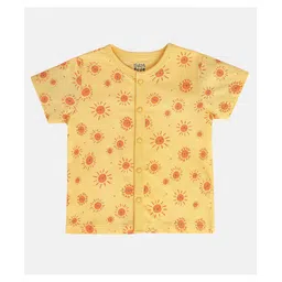 MINI KLUB Cotton Pack Of 3 Half Sleeves Sun & Ice Cream Printed Vests - Blue Yellow & Orange image 4