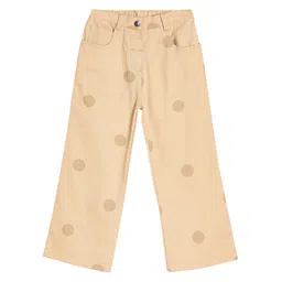 MINI KLUB Cotton Polka Dots Printed Pant - Beige-picture-12