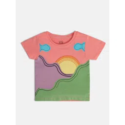 MINI KLUB Girl Printed Round Neck Short Sleeves Cotton Top-picture-20