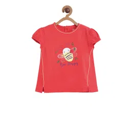 MINI KLUB Girls Coral Printed Round Neck T-shirt-picture-16
