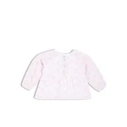 MINI KLUB Girls Floral Embroidered Pure Cotton Regular Top-picture-13