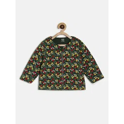 MINI KLUB Girls Floral Printed Round Neck Lightweight Tailored Jacket image 1