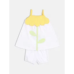MINI KLUB Girls Geometric Printed Applique Dress With Bloomer-picture-11