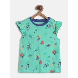 MINI KLUB Girls Green & Blue Floral Printed Regular Top-picture-28
