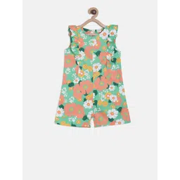 MINI KLUB Girls Green & Brown Printed Basic Jumpsuit-picture-56