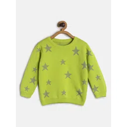 MINI KLUB Girls Green & Grey Printed Longline Pullover-picture-32