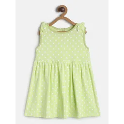 MINI KLUB Girls Green & White Polka Dots Dress-picture-36