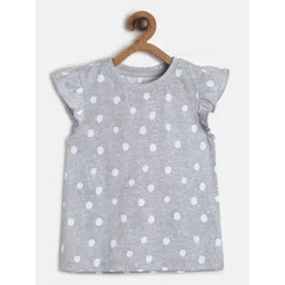 MINI KLUB Girls Grey & White Polka Dot Printed Regular Top-picture-46