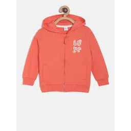 MINI KLUB Girls Orange Printed Hooded Sweatshirt-picture-10